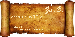 Zsemlye Béla névjegykártya